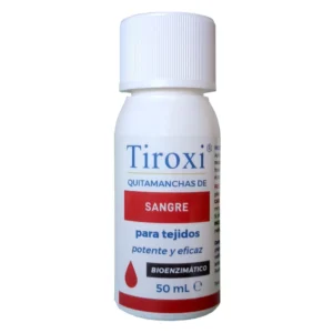 Quitamanchas de sangre enzimático Tiroxi 50ml, fórmula de acción directa para tejidos
